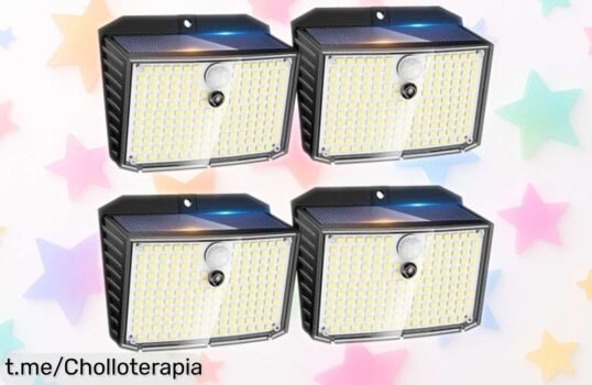 Impresionante luz solar de pared Auting con 158 LED y sensor de movimiento a precio rebajado, ilumina tus noches antes que se acabe esta oferta imperdible.