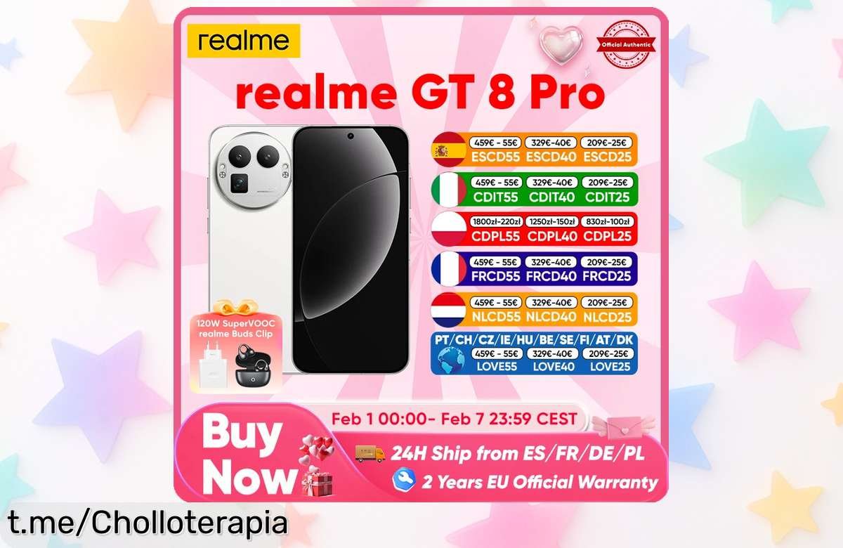 Impresionante smartphone realme GT 8 Pro 5G con pantalla de 144Hz y cámara de 200MP: ¡super chollo limitado que elevará tu experiencia! No te quedes sin el tuyo, corre ya a por él.