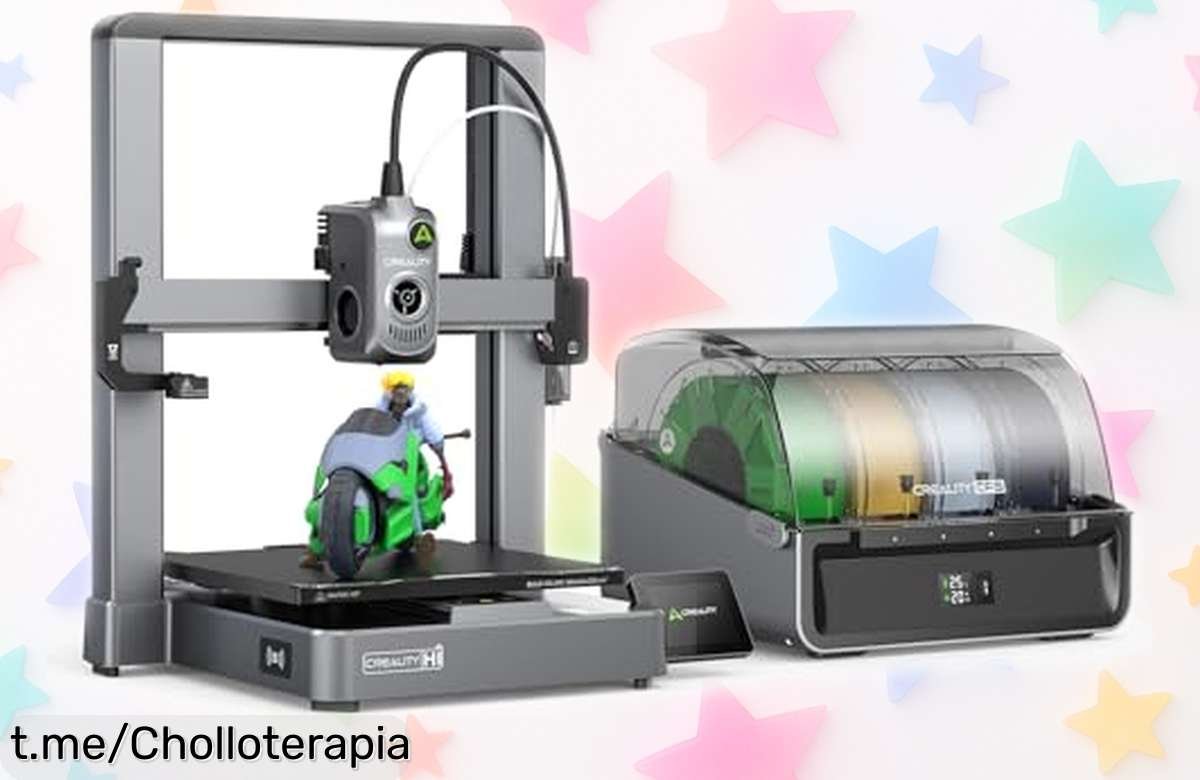 Impresora 3D Hi Combo Tomvorks con filamento multicolor y cámara HD a precio rebajado, ¡crea tus ideas ahora o te quedas sin la tuya!