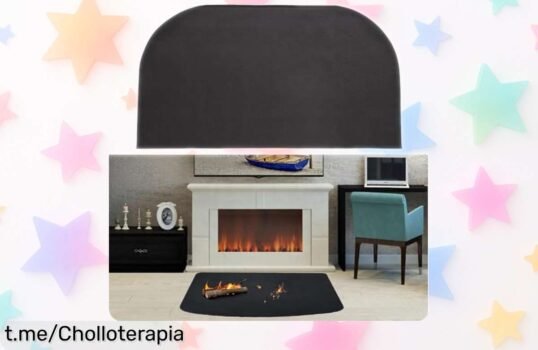 Increíble alfombra ignífuga para chimenea que cuida tu suelo de brasas y chispas; limpieza fácil y resistencia hasta 940 °C. ¡Imperdible para decorar con tranquilidad!