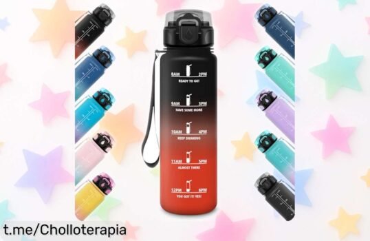 Increíble botella de agua HoneyHolly 500ml para hacer deporte, reutilizable y a prueba de fugas, ¡aprovecha este super chollo antes que se agote y mantente hidratado todo el día!