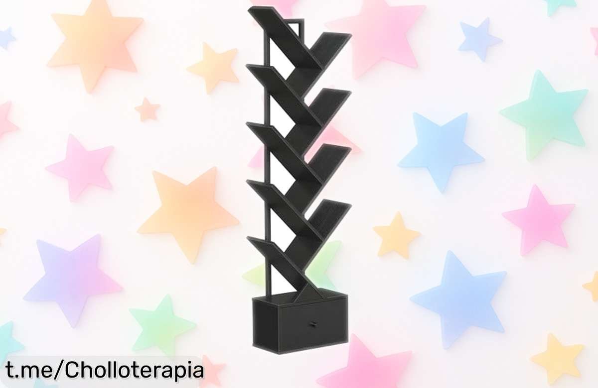 Increíble librería en forma de árbol Hoobro: diseño vintage y 9 niveles, ahora rebajada ¡No te quedes sin la tuya y dale un toque único a tu hogar!