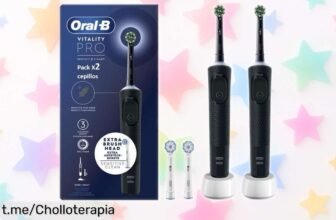 Increíble pack de 2 cepillos eléctricos Oral-B Vitality Pro en negro, super chollo para una limpieza potente y duradera. ¡Aprovecha ya porque vuelan y sonríe con confianza!