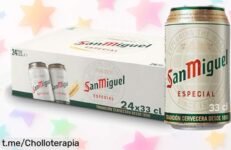 Increíble pack de 24 latas de San Miguel Especial Lager a precio rebajado, sabor refrescante y aroma único para tus mejores momentos; ¡no te quedes sin el tuyo antes que se agote!
