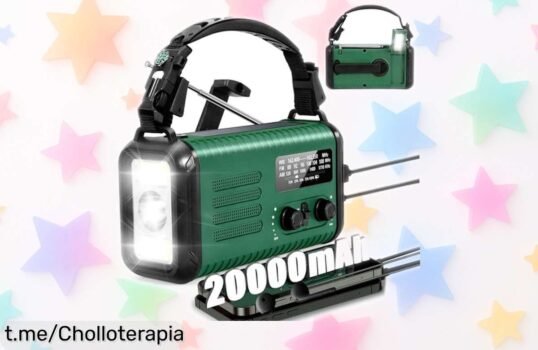 Increíble radio de emergencia solar y manivela 20000 mAh con linterna SOS: ¡descuento brutal para que estés preparado ante cualquier imprevisto! ¡No dejes pasar esta oportunidad única!