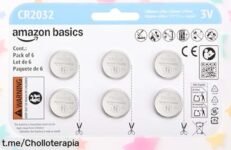 Increíbles pilas de litio Amazon Basics CR2032 en pack de 6, ¡te duran hasta 8 años! Aprovecha este precio rebajado y disfruta de su potencia imbatible antes que se terminen.