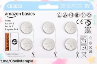 Increíbles pilas de litio Amazon Basics CR2032 en pack de 6, ¡te duran hasta 8 años! Aprovecha este precio rebajado y disfruta de su potencia imbatible antes que se terminen.
