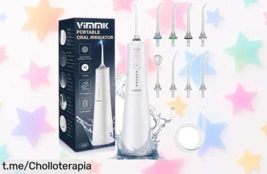 Irrigador bucal portátil Timits con 8 boquillas y 5 modos a precio loco: cuida tu sonrisa como nunca antes, ¡date prisa que vuelan y sentirás la diferencia desde el primer uso!