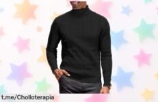 Jersey de cuello tortuga COOFANDY a precio rebajado, ideal para cualquier ocasión. Aprovecha este ofertón y dale un toque único a tu estilo antes que se agote ¡No te lo pierdas!