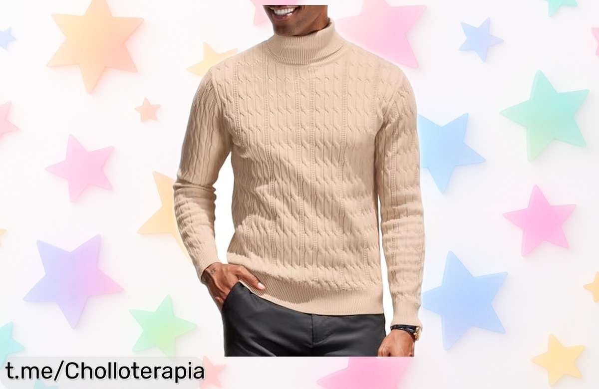 Jersey de cuello tortuga COOFANDY para hombre, super chollo con ajuste slim; luce impecable y aprovecha esta oferta increíble antes de que desaparezca.