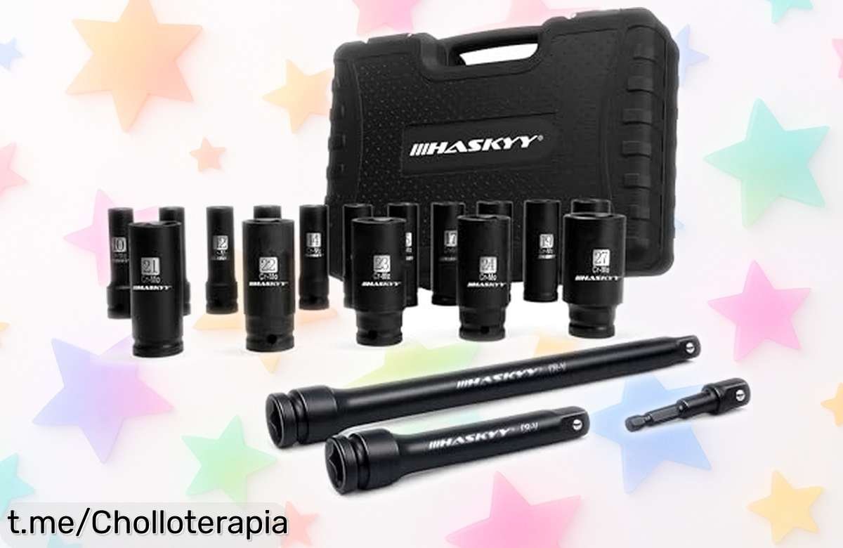 Juego de llaves de impacto HASKYY, 19 piezas irresistibles para cualquier trabajo ¡Precio rebajado por tiempo limitado! Dale punch a tus proyectos y no te quedes sin el tuyo.
