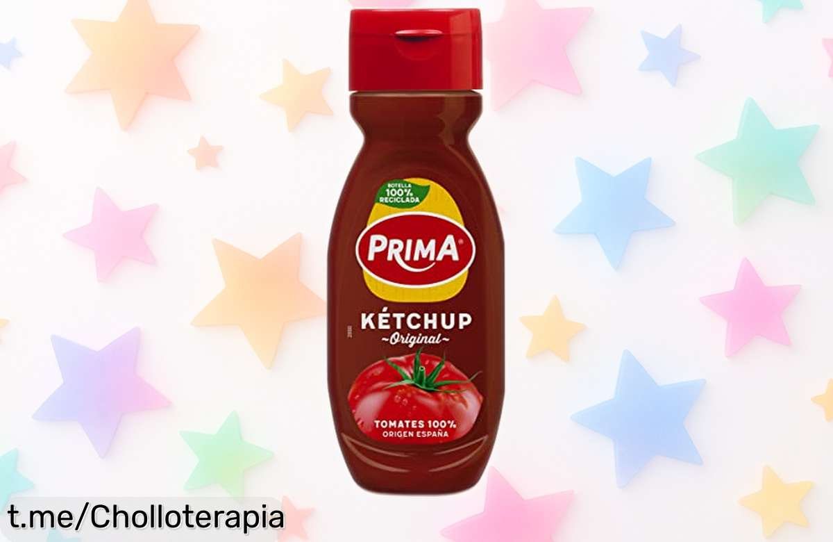 Ketchup original con tomates 100% españoles a un precio rebajado que te hará correr por él, ¡dale chispa a tus platos y disfruta como nunca!