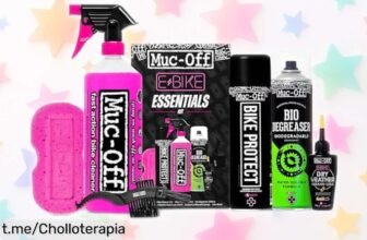 Kit de limpieza MucOff para bicicleta eléctrica, ¡rebajas locas y tu eBike reluciendo como nueva! No te quedes sin este chollazo que ella merece.