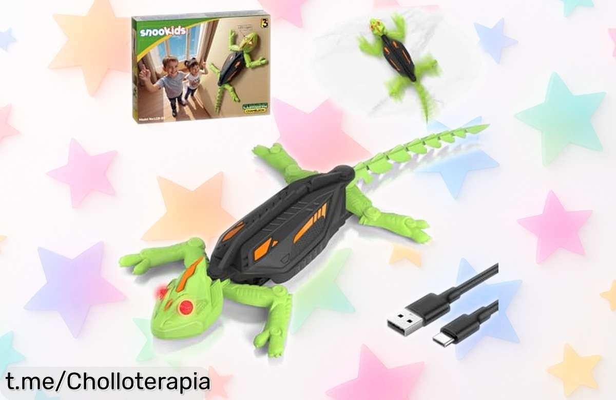 Lagarto teledirigido con ojos LED que trepa paredes y gira 360°, ¡super chollo para sorprender a los peques en sus cumpleaños! Comprar ahora o quedarte sin diversión.