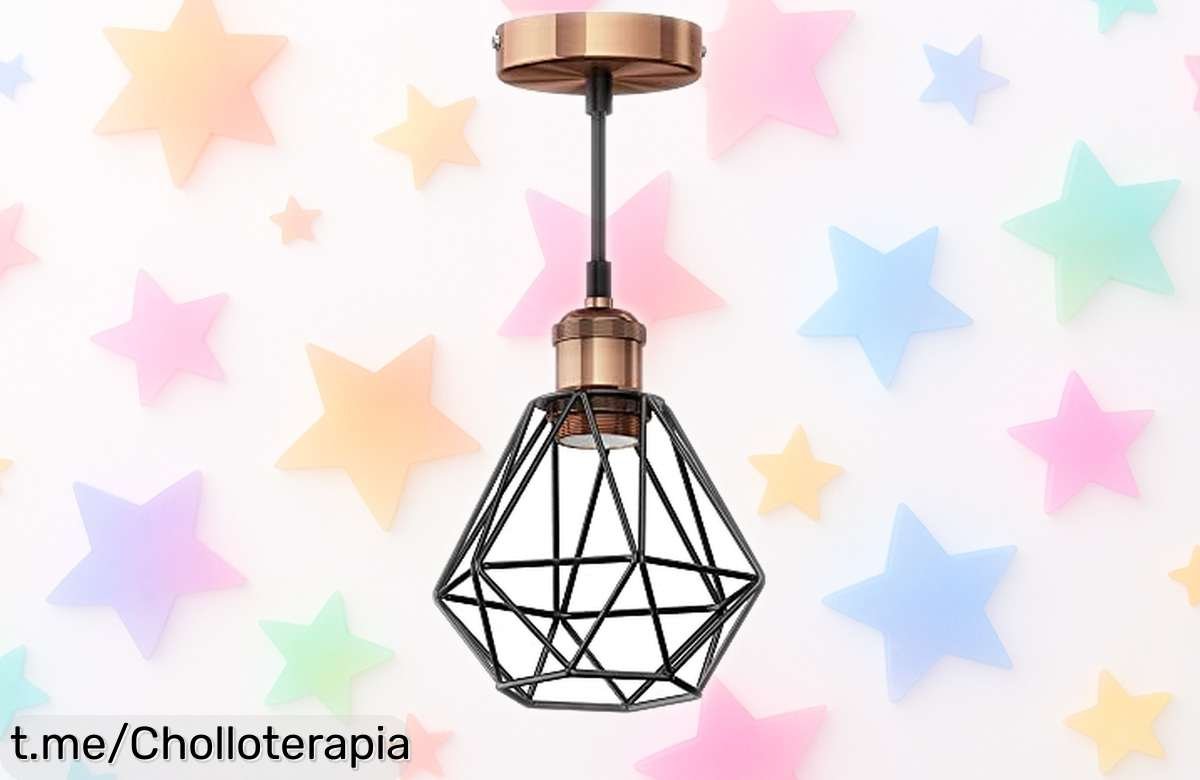 Lámpara colgante vintage Retra en bronce, diseño industrial que enamora ¡Aprovecha este super chollo y transforma tu rincón con estilo antes de que se acabe!