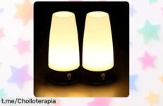 Lámpara de mesita Guijiyi con sensor que se enciende sola a un precio rebajado increíble, ilumina tus noches y cuida a los peques ¡date prisa, quedan pocas unidades!