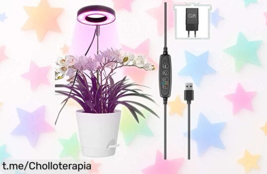 Lámpara de planta con luz ajustable y temporizador, oferta rebajada para que tus plantas crezcan fuertes. ¡Dale vida verde a tu hogar ya mismo!