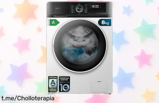 Lavadora 8Kg Cecotec Bolero Dresscode 8500: Ofertón con función inverter para lavar sin ruido y vibraciones, ¡Haz tu rutina a otro nivel ahora mismo!