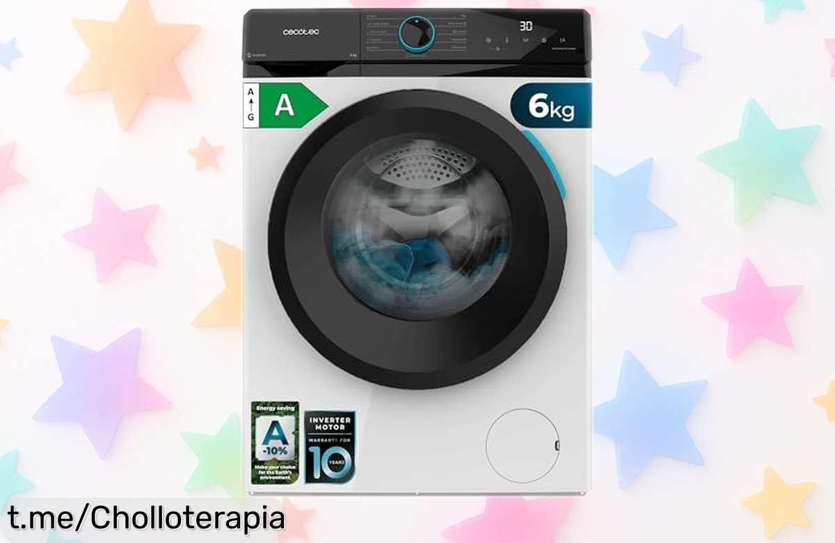 Lavadora carga frontal Cecotec Bolero DressCode 6Kg, motor inverter y vapor para manchas difíciles: ¡no te pierdas esta oferta rebajada que se va volando!