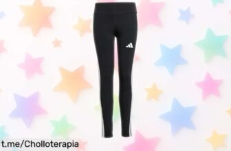 Leggings adidas Bambine y Ragazze Essentials 3 Stripes en negro/blanco con caída de precio brutal, ¡aprovéchalo ahora para que tu niña luzca espectacular todo el día!