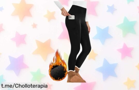 Leggings térmicos con forro polar y bolsillos para mujer, caídas de precio nunca vistas. ¡Hazte con ellos ya y corre sin frío este invierno!