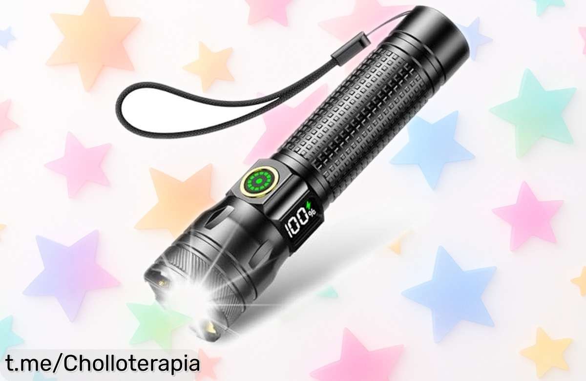 Linterna LED recargable Azyvum brillante y resistente a la lluvia, ahora con precio rebajado ¡No te quedes en la oscuridad, hazte con ella antes de que se agote!