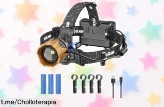 Linterna frontal recargable superpotente con sensor de movimiento: ¡la luz que nunca falla a un precio loco, no te quedes sin la tuya antes de que se agoten!
