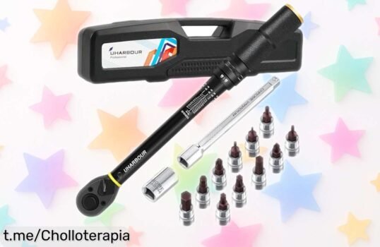 Llave dinamométrica Uharbour con trinquete perfecta para cuidar tu bici a un precio rebajado, no dejes pasar esta oportunidad y siente la confianza al reparar tu bicicleta.