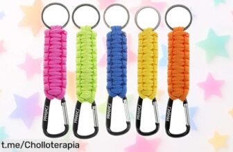 Lote de 5 llaveros con mosquetón resistente que aguanta hasta 300 kg, un chollo imperdible para tu estilo. ¡Aprovecha el precio rebajado y no te quedes sin ellos!