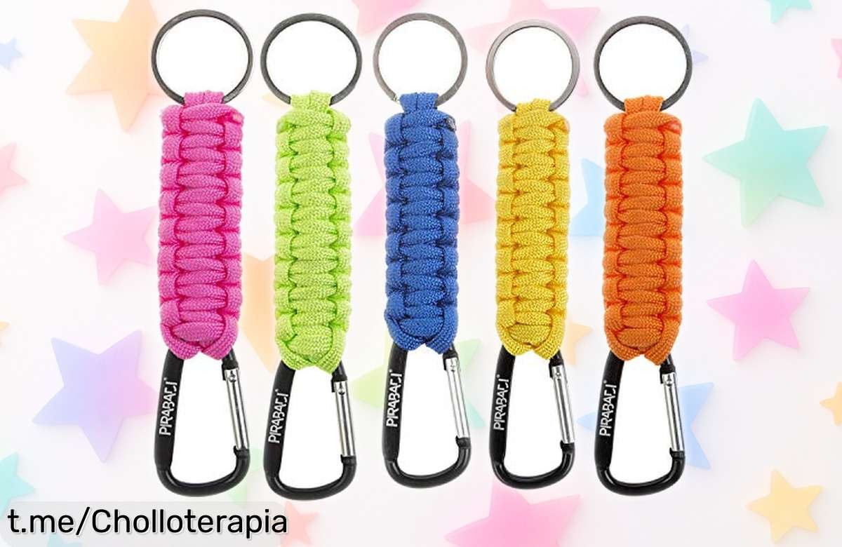 Lote de 5 llaveros con mosquetón resistente que aguanta hasta 300 kg, un chollo imperdible para tu estilo. ¡Aprovecha el precio rebajado y no te quedes sin ellos!