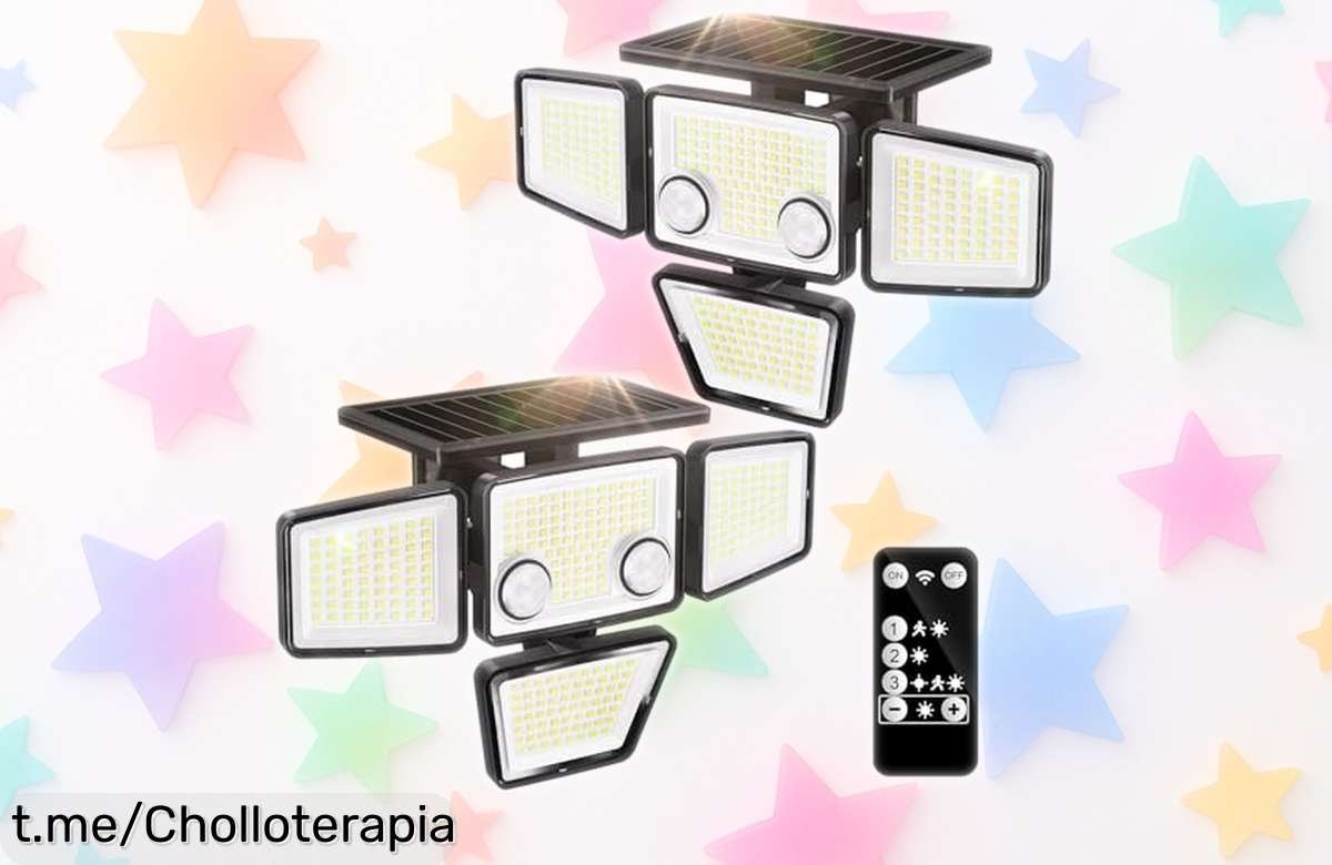 Luces solares exteriores K KASONIC con sensores dobles y mando a distancia: iluminación increíble hasta 150 m², ¡ofertón que transformará tu espacio por un precio loco!