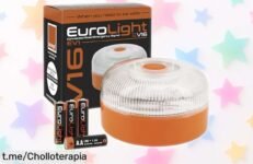 Luz de emergencia V16 Eurolight con geolocalización que te protege al instante, ¡actúa ya y aprovecha este precio rebajado espectacular antes de que se acabe!