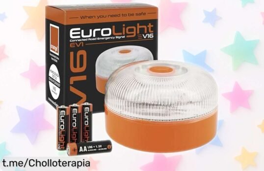 Luz de emergencia V16 Eurolight con geolocalización que te protege al instante, ¡actúa ya y aprovecha este precio rebajado espectacular antes de que se acabe!