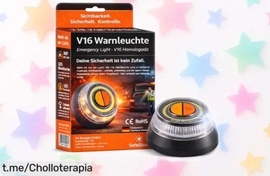Luz de emergencia V16 con LED amarillo, chollo irrepetible para tu seguridad: ¡no te quedes sin la tuya antes de que vuela!