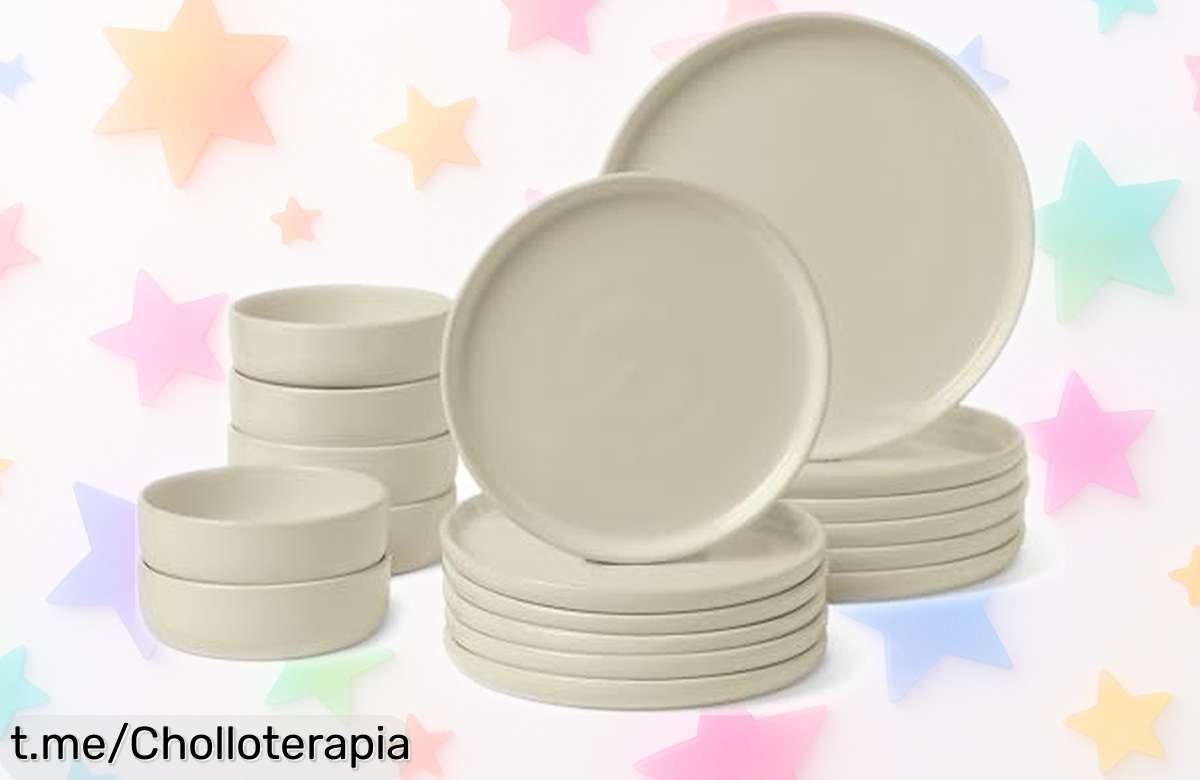 Magnífico juego de vajilla Amazon Basics de 18 piezas para 6 personas a un precio rebajado que no se ve todos los días: convierte cada comida en algo especial, ¡no te quedes sin el tuyo!