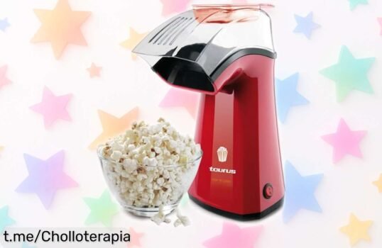 Máquina de palomitas Taurus Pop'N'Corn 1100W a precio rebajado, listas en solo 3 minutos. No te lo pierdas, crea momentos deliciosos y únicos con tu familia ¡Apresúrate!