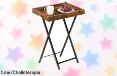 Mesa auxiliar plegable Hoobro, el ofertón que no puedes dejar escapar: diseño vintage y funcionalidad espectacular para tus momentos únicos en casa. ¡Actúa ya antes de que desaparezca!