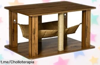 Mesa de centro PawHut con hamaca y rascadores para gatos, ¡un chollazo que mimará a tu felino mientras tú te relajas! Aprovecha esta oferta limitada ahora mismo.