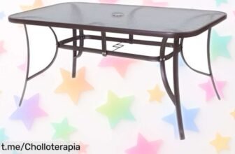 Mesa de jardín rectangular LolaHome para 6 personas, caída de precio loca. ¡Disfruta del aire libre con estilo y en buena compañía! Date prisa, este ofertón se va volando.