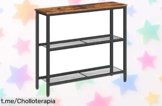 Mesa estrecha HOOBRO EBF73XG01 de diseño vintage, ¡súper resistente y rebajada para que la consigas ya! Da un toque único a tu hogar con este ofertón que no puedes dejar pasar.