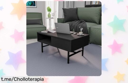 Mesa moderna Hanah Home Felix 4200 en melamina negra, diseño resistente y super chollo que transforma tu espacio con estilo. ¡Aprovecha esta oferta antes de que se agote!