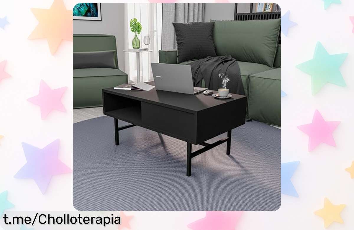 Mesa moderna Hanah Home Felix 4200 en melamina negra, diseño resistente y super chollo que transforma tu espacio con estilo. ¡Aprovecha esta oferta antes de que se agote!