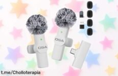 Micrófono de solapa inalámbrico OSA:¡conecta, graba y deslumbra a todos con este ofertón temporal que te hará brillar en cada audio!