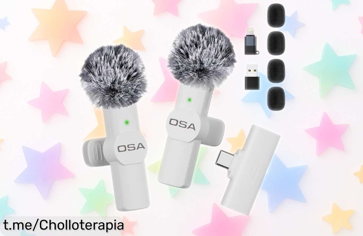 Micrófono de solapa inalámbrico OSA:¡conecta, graba y deslumbra a todos con este ofertón temporal que te hará brillar en cada audio!