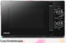 Microondas con grill Toshiba MW2MG20P negro, sabor crujiente a precio de ganga; ¡aprovéchalo ya antes de que se acaben y disfruta en cada bocado!