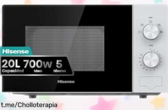 Microondas potente Hisense H20MOWP1, fácil de limpiar y 5 niveles de potencia a un precio loco; ¡cocina al instante y no te pierdas este super chollo antes que se acabe!