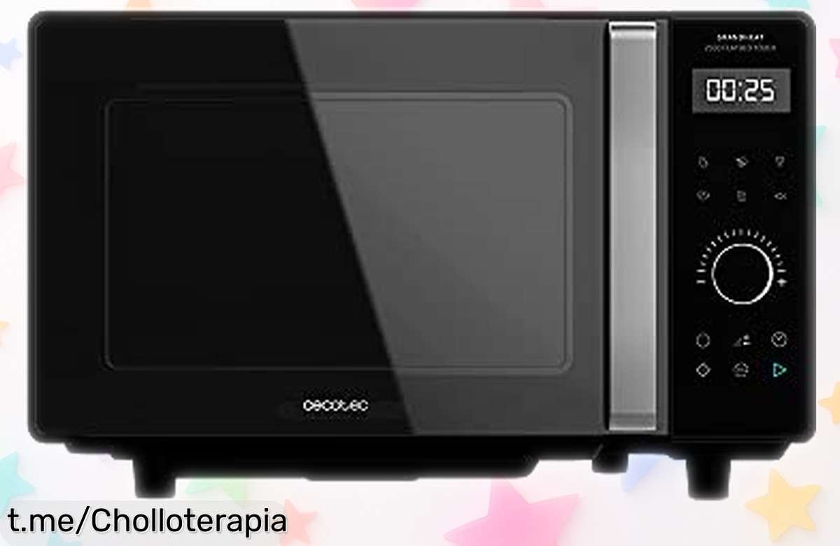 Microondas sin plato Cecotec GrandHeat 2500, el super chollo para cocinar fácil y rápido que no quiero que te pierdas; ¡aprovecha esta oferta limitada ya!