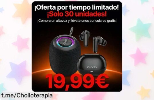 Mini altavoz Bluetooth portátil Oraolo 5.4: sonido potente y batería de 30 horas en un super chollo que hará vibrar tus fiestas ¡No te quedes sin el tuyo!