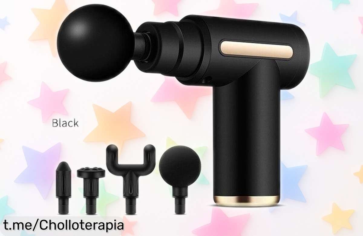 Mini pistola de masaje de percusión PowerTouch: ¡caza tu alivio muscular ya con este precio muy bajo que no vas a volver a ver! Tu bienestar te lo agradecerá.