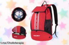 Mochila de fútbol EULANT con zapatillero impermeable, super resistente y precio rebajado, ¡aprovecha este ofertón limitado y lleva tus entrenos al siguiente nivel!
